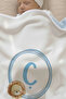 Reversible - Interlock Baby B Blanket I 80X80Cm - Cute Lion Letter Series in a Circle - Letter C - 2
