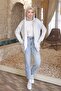 Gray Kangaroo Pocket Three Yarn Cardigan - 2