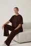 Women's Two Thread Non-Iron Pants Set - Short Sleeve Comfortable Fit Wide Leg Sporty Stylish Two-Piece Set - 3