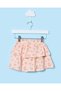 Infant Girls Peach Allover Print Pointelle Skirt with Bloomer