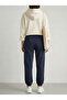 Women's Navy Blue 3 Thread Sweatpants Sh Brushed Inside C Pocketed J Jogger Pants Sweatpants Nj116 - 3