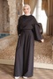 Black Cape Tunic and Trousers Modal Set - 2