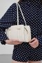 Hansal Metal Detailed Baguette Bag Cream - 5
