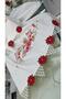 3D Embroidered Anali Girl Velvet Faux Silk Silk Ten Needle Embroidery Hand Face Towel - 2