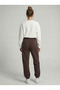 Women's Brown 3 Thread Sweatpants Sh Brushed Inside C Pocketed J Jogger Pants Sweatpants Nj116 - 3