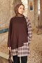 Brown Plaid Paneled Modal Tunic - 4