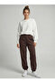 Women's Brown 3 Thread Sweatpants Sh Brushed Inside C Pocketed J Jogger Pants Sweatpants Nj116