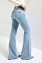 بنطلون جينز نسائي Ice 4s6-3 Mid Rise Flare Fit مرن Fabric دنيم - 2