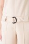 Women's Mock Neck Bow Printed Zipper Belt Pack Vest Beige - 7