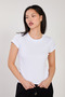 Women's crew neck short sleeve bodysuit - white - 4