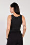 Women's square neck office tank top - black - 5