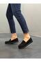 Black Leather Women's Casual Shoes