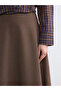 Brown High Waist Zippered Flared Skirt from Giyçık Store - 6