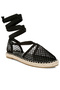 Women's Mesh Flat Espadrille Sandals In Black