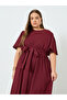 Plus Size Burgundy Waist-Tie Maxi Dress - 2