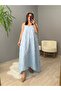 Tassel Detailed Strap Dress - Blue - 4