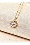 Steel Rotating Zircon Stone Round Stress Necklace - 7