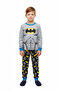 Boys Night Pajama Set – Long Sleeve, Black & Grey, 3–7 Years