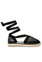 Women's Mesh Flat Espadrille Sandals In Black - 2