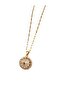 Steel Rotating Zircon Stone Round Stress Necklace - 8