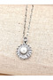 Steel Rotating Zircon Stone Round Stress Necklace - 3