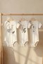 100% Organic Cotton Cute Safari Animals Printed Short Sleeve Snap Fastener Baby Bodysuit