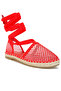 Women,s Mesh Espadrille Loafers In Red