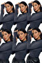 Women's 6-Piece Anthracite Finger Detailed Bodysuit