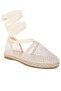Women's Mesh Flat Espadrille Sandals In Beige