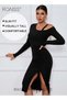 Women Evening Party Dress Off Shoulder Strap Design and High Side Slit Detail on the Hemfor a Stylis - 6