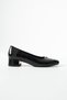 Women's Genuine Leather Classic Heeled Shoes Black - 3