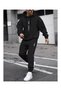 Men's Hooded Sweatshirt Top and Bottom Tracksuit Set
