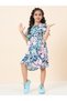 Girls Floral Print Ruffled Detail Dress - 2