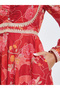 Red Sweetheart Neck Floral Maxi Dress - 4