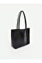 Black Leather-Look Women's Shoulder Bag and Clutch Bag - 3