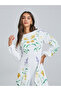 White Floral Print Balloon Sleeves Maxi Dress - 2