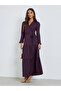 Purple Tiered Maxi Dress with Tie Belt - 3