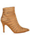 Women Satin Rhinestone Ankle Party Boots in Brown - 2