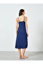 Navy Blue Lace Slip Dress - 4