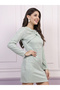 Green Embellished Sequined Sheath Mini Dress - 5