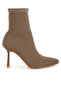 Women Knitted Sock Boots in Taupe - 2