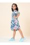 Girls Floral Print Ruffled Detail Dress - 3