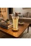 Otetechparca ®   Open Cylindrical Crystal Drop Model Led Table Lamp – Gold Base, Touch Control, 3 Colors