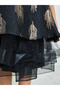 Girls Black Jacquard Puff Sleeve Dress - 4