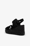 Renee Black Suede Leather Women Wedge Heel Sandals - 3