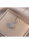 Steel Rotating Zircon Stone Clover Stress Necklace - 4