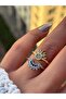 Aura Zircon Stone Ring Set with Sun and Moon Detail - 2