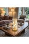 Wavy Cylindrical Crystal Checked Model Led Table Lamp – Gold Base, Touch Control, 3 Color Light Modes - 4