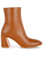 Women Square Toe Ankle Boots in Tan - 2