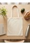 Natural Color Raw Fabric Tote Bag 38X42 cm Multi-Purpose Carry and Shopping Bag - 3